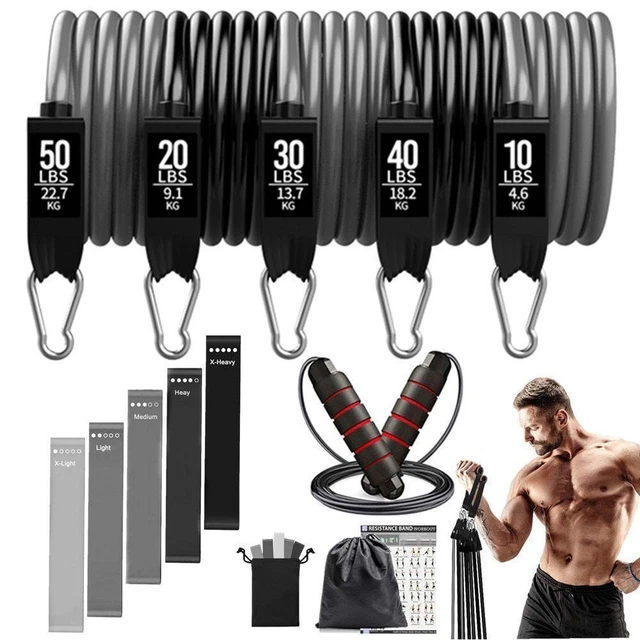 Home Workout Resistance Bands Set Full Body Anchor Exercise Training Straps