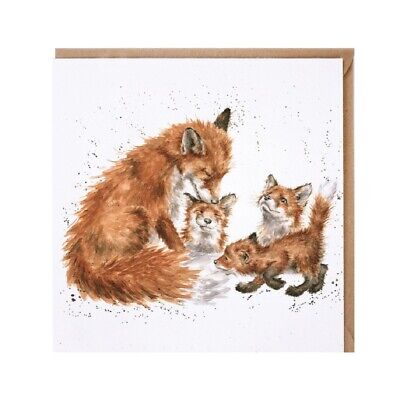 NEW 'Bedtime Kiss' Fox Greetings Card Birthday Mothers Day Wrendale Designs UK
