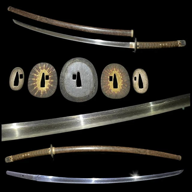 WW2 Japanese Navy GUNTO, Rising sun Seppa, Big curve Blade