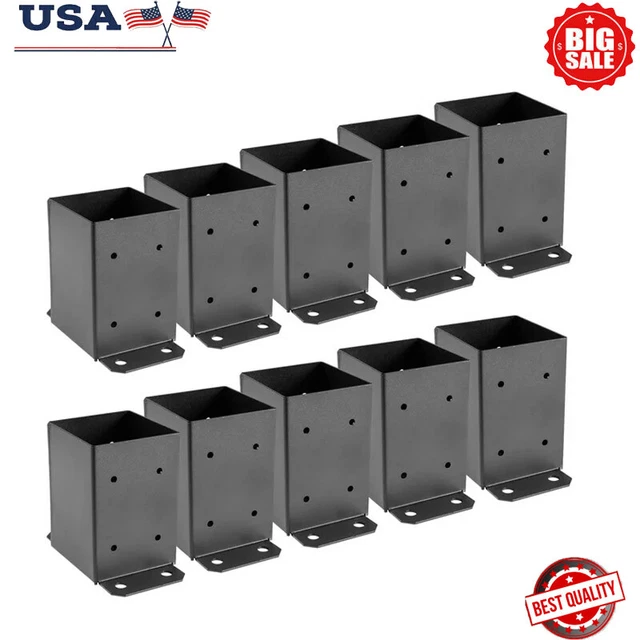 Deck Post Bracket Base Fence Post Anchor Porch Railing Holder 3.6x3.6" 10 Pcs US