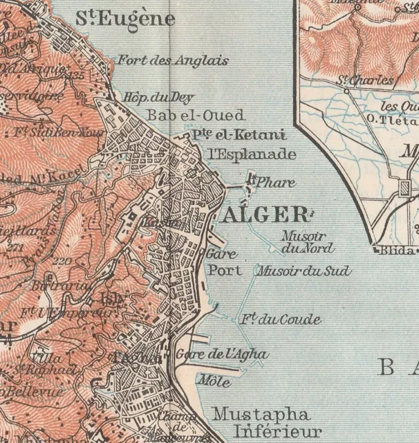 al-Jazāʾir  Original  Map  1929 ALGERIA Algiers