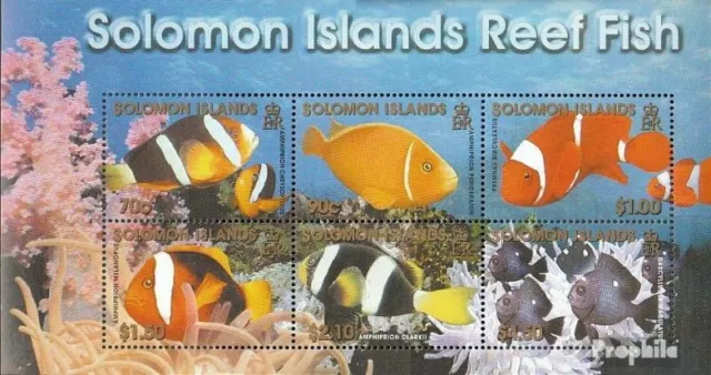 Salomoninseln Block65 (completa Edizione) postfrisch 2001 Fische am Korallenriff
