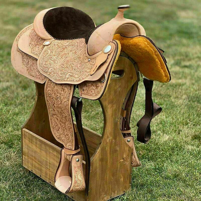 WILDRACE Silla de montar de barril occidental sobre cuero ecológico de...