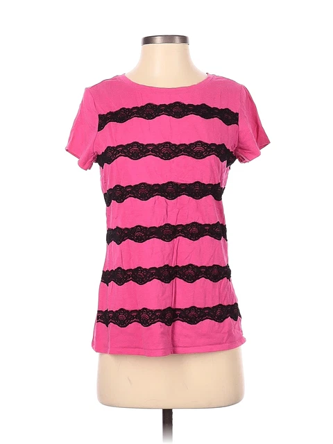 Elle Women Pink Short Sleeve T-Shirt S