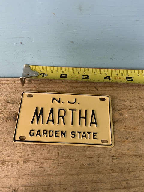 Old School JERSEY Bike License Plate- “ MARTHA  ”-SCHWINN Stingray,Mongoose BMX