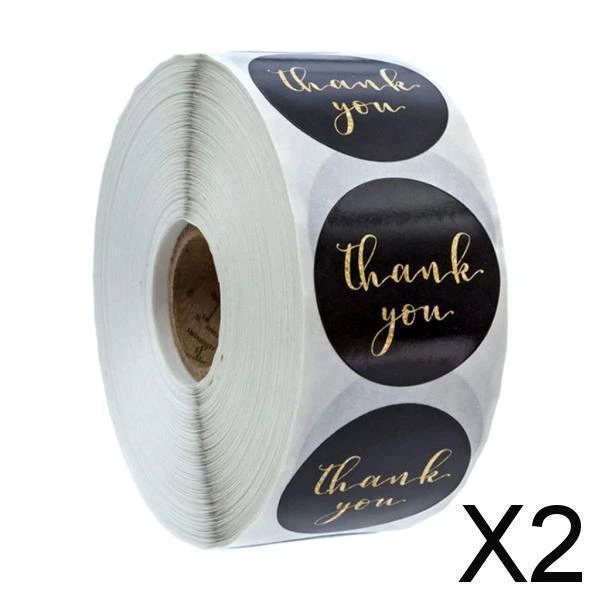 2x 500 Stücke Kraft Selbstgemacht Danke Aufkleber Label Papier Abdichtung