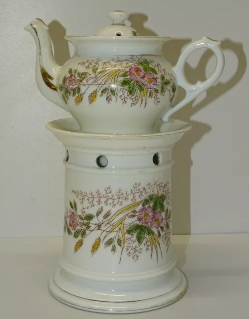 -BELLE TISANIERE VEILLEUSE PORCELAINE de PARIS XIXe complète COLLECTION VITRINE