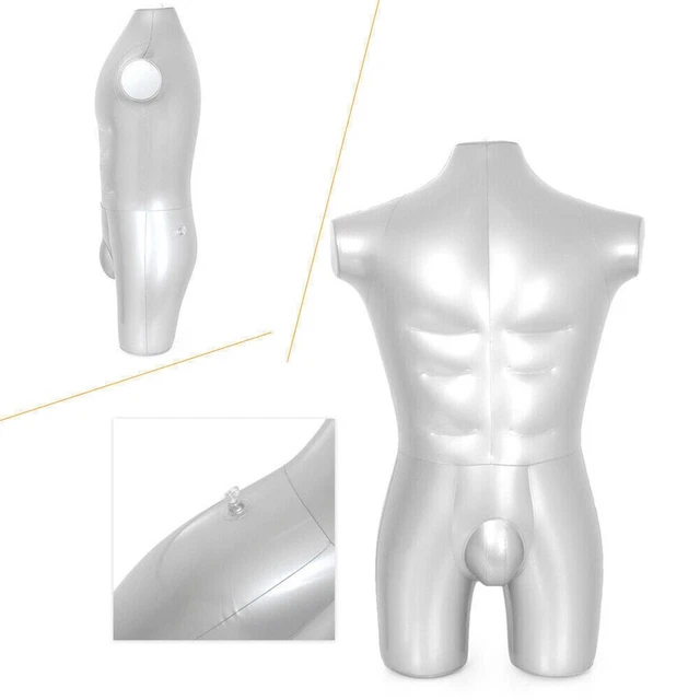 Hommes Complet Mannequin Défilé de Mode Vitrine Argent Torse 1 Pièce