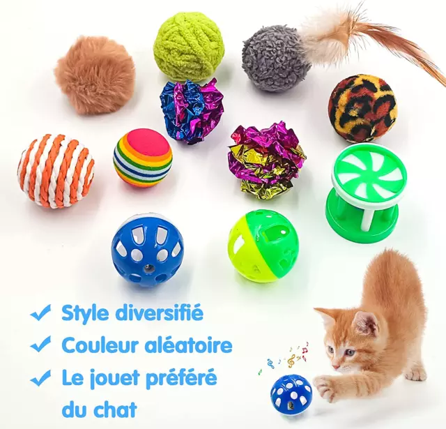 Jouets Chat, 23 Pièces Lot Interactif Intérieur Jouets Pour Chatons, Baguette, C 3