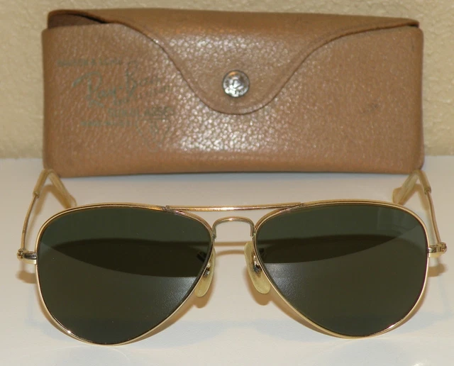 Ray Ban B&L USA 1/10 12k GF GOLD 52mm AVIATORS 1950S G15 SM SUNGLASSES VINTAGE Ray Ban B&L USA 1/10 12k GF GOLD 52mm AVIATORS 1950S G15 SM SUNGLASSES VINTAGE