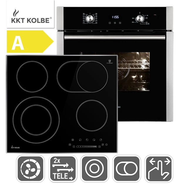 Cuisinière: 60cm Four encastrable EB8010ED + 59cm Plaque Eletrique KFS59ED Gril