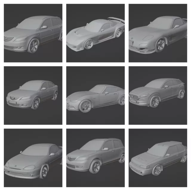 3D Printed (M) 1/87 Scale Cars Hundreds of Models