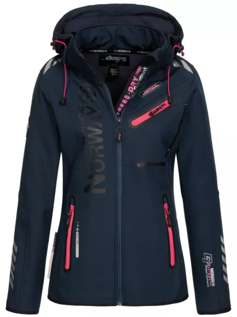 Geographical Norway Damen Softshelljacke Jacke Outdoorjacke Reine marine/pink M