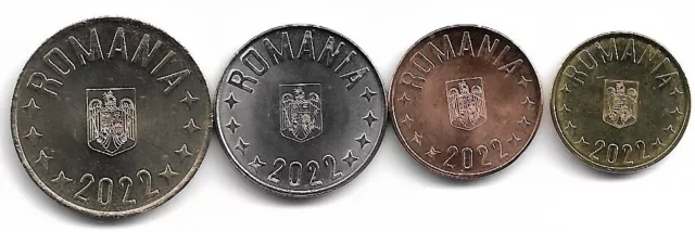 Roumanie . Lot De 4 Pieces Neuves . 1,5,10,50 Bani . 2022.