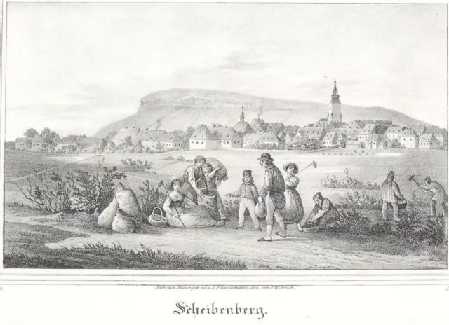 Scheibenberg (Erzgebirge). Nach der Natur gezeichnet von J. Fleischmann. Origina