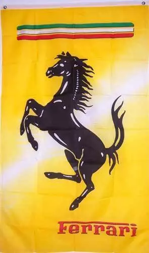 FERRARI YELLOW SATIN SPORTS CAR FLAG new 3x5ft superior quality USA seller