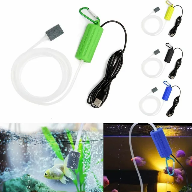 USB Mini Air Pump Water Pump Oxygen Aerator Aquarium Fish Tank Home Portable