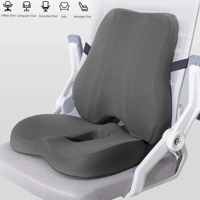 Memory Foam Sitzkissen Rückenstütze Orthopädische Relief Lendenwirbelunterlage Stuhl Auto
