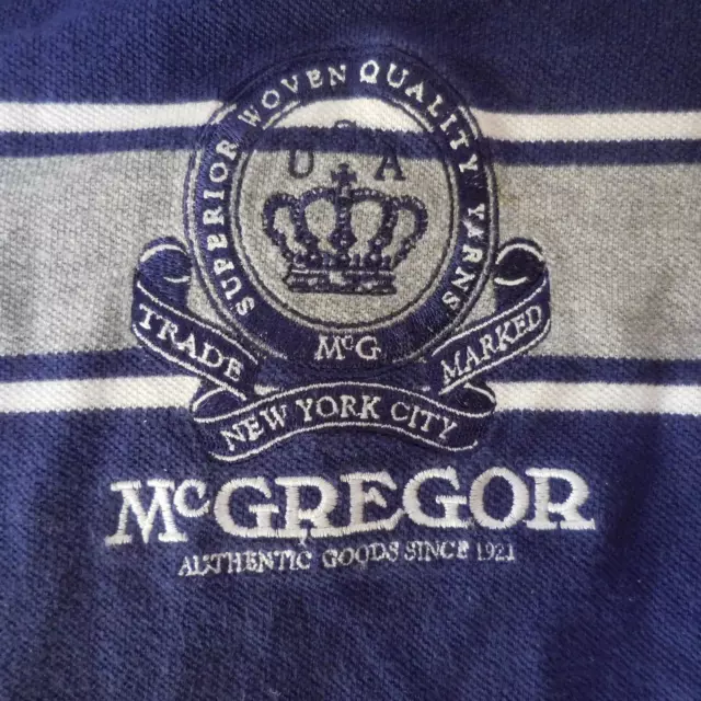 N9777 Mc Gregor New York 1921 sweet-shirt polo manches longues taille L bleu 2