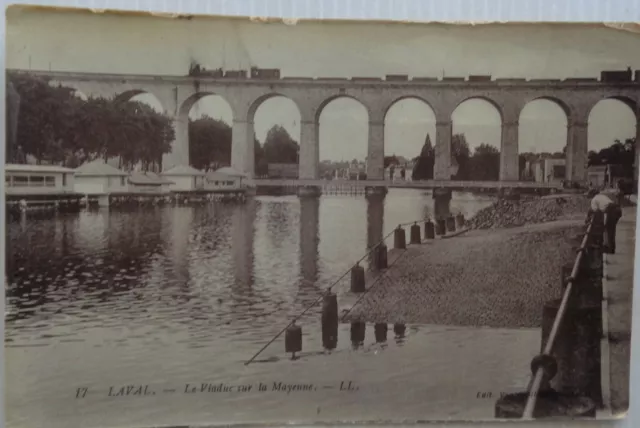 Laval 53 CPA The Viaduct On La Mayan With A Ream Locomotive Good Condition 1919