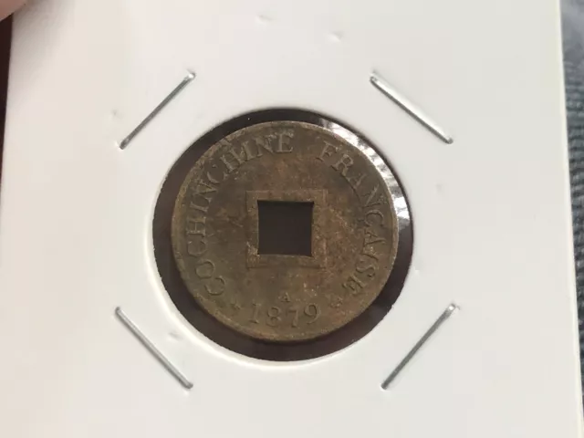 2 Sapque = 1/5 Cents Cochinchine Cochinchina Coins 1879 Vintage Rare_LDP Shop.