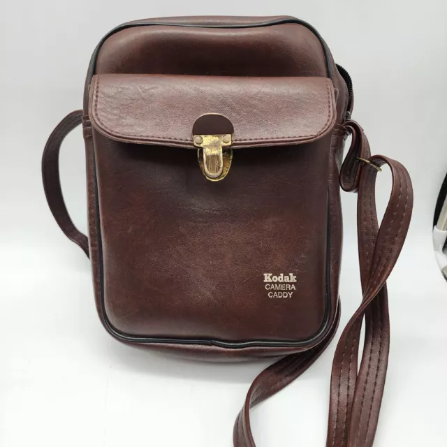 Vintage vegan leather Kodak camera bag carry bag tote bag multi use 8x10x4 EVC