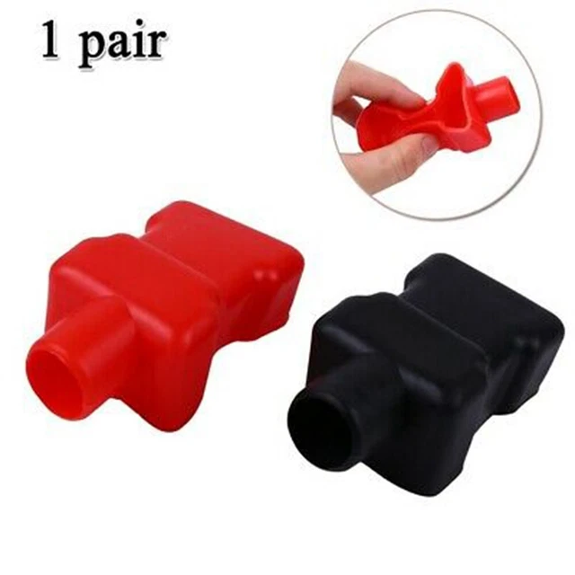 80 Couvre-bornes De Batterie En PVC - Protection Isolation Bornes 35-40 Mm² - Ignifuge V0 - Rouge Et Noir