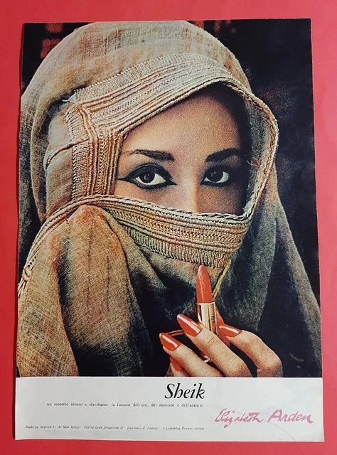 Pubblicità cosmetici Make up  ELIZABETH ARDEN, originale da rivista 1962  - RARA