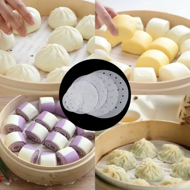100 Pièces Parchemin Papier for Air Friteuse à Vapeur Perforé Doublure Sain