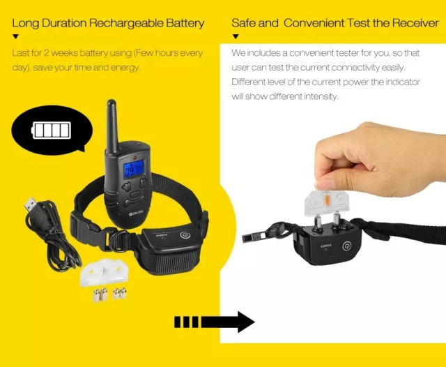 collier de chien électronique Rechargeable bip/Vibration/Stimulation statique