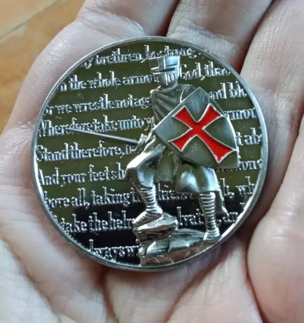 Spartan Crusader Put on the Whole Armor of God Ephesians 6:10-18 Challenge Coin