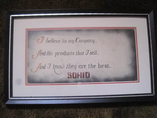 Vintage Standard Oil/Sohio Framed Saying