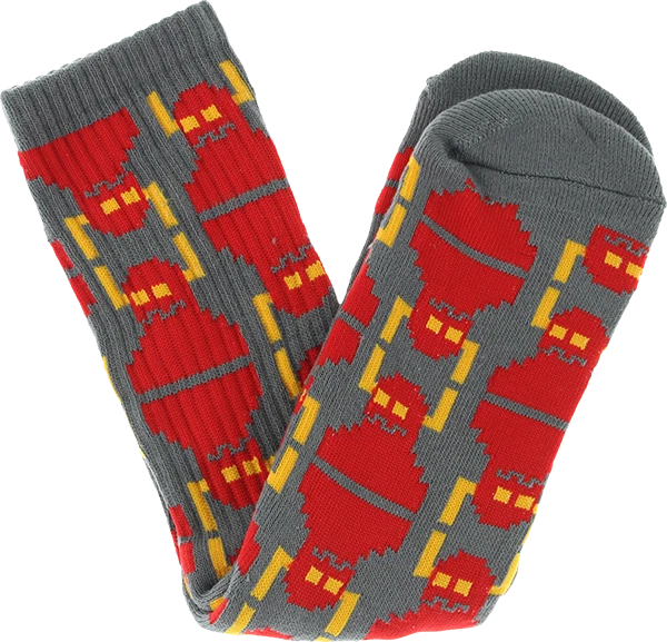 TOY MACHINE DIGI MONSTER CREW SOCKS GREY 1pr