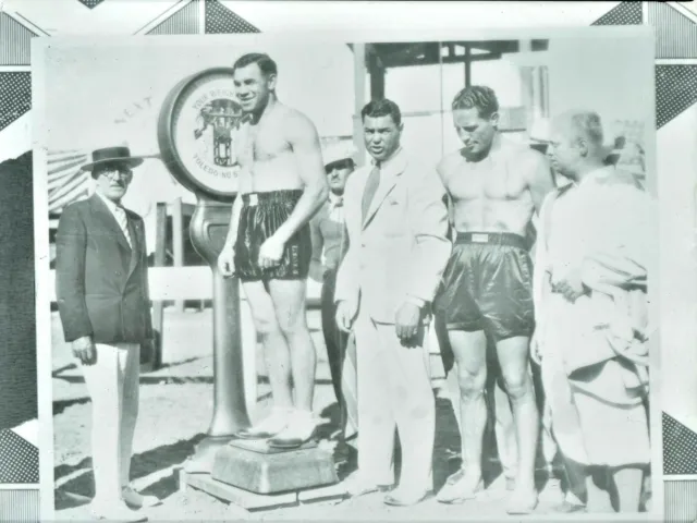 NEGATIVE #2 Max Baer v Paolino Uzcudun w Jack Dempsey 1931 Weigh In Reno NV