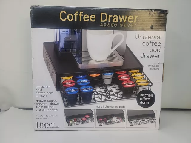 Lipper International Coffee Drawer Space Saver Under Brewer 36 Pods C2