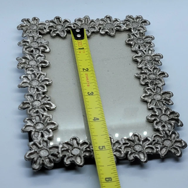 Vintage Gorgeous Metal Photo frame Beautiful Flowers Heavy 6×4 Barron 10