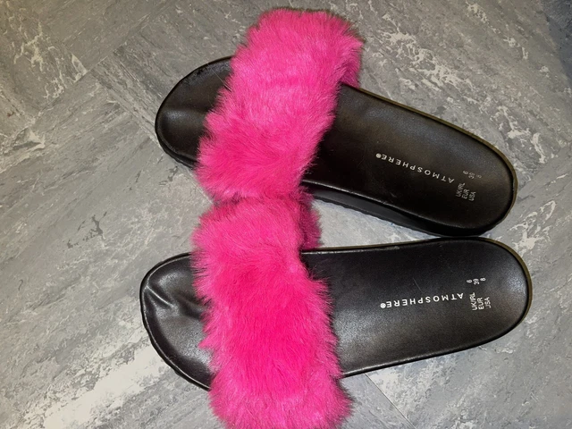 PRIMARK PINK FLUFFY sliders size 5 2.70 PicClick UK