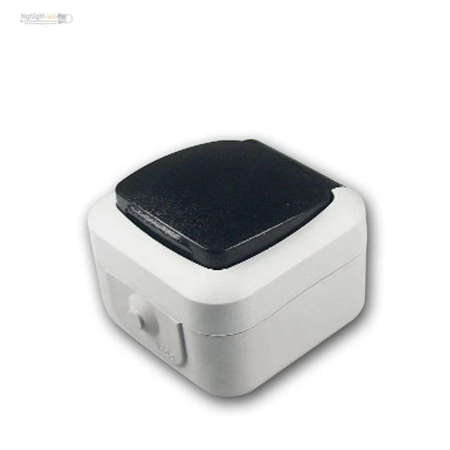 Montage Apparent Prise IP44, 250V 16A, Zones Humides Dose , Ap Gris, sous-Sol