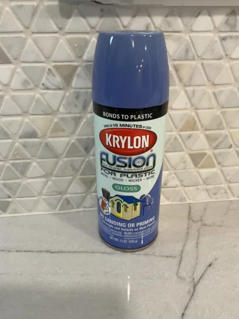 Krylon Fusion for Plastic Spray Paint 2333 Blue Hyacinth Gloss, 12 oz