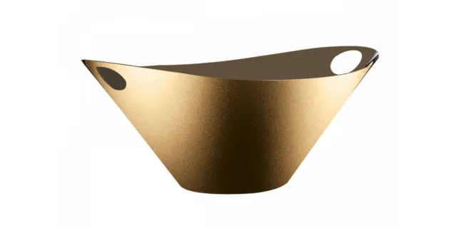Mepra - Porta Ghiaccio Ice Bucket Fret Handles Due Oro Satinato The Luxury Art