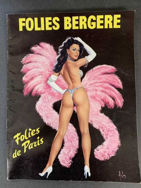 Vintage 1982 Program Folies Bergere Revue Paris, France Sexy Girl Cover Art