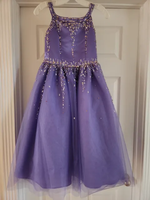 Girl's Size 8 Tiffany Designs Pageant Dress, Purple