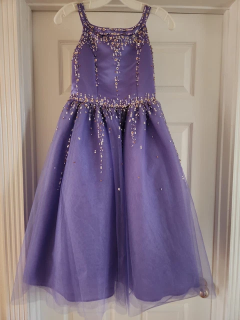 Girl's Size 8 Tiffany Designs Pageant Dress, Purple