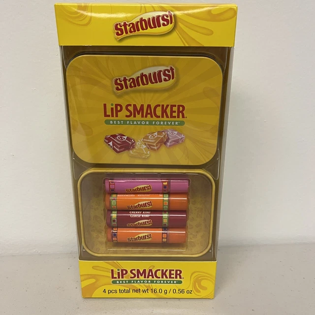 Lip Smacker STARBURST Fruit Candy Flavored Lip Balm Tin 4 Piece