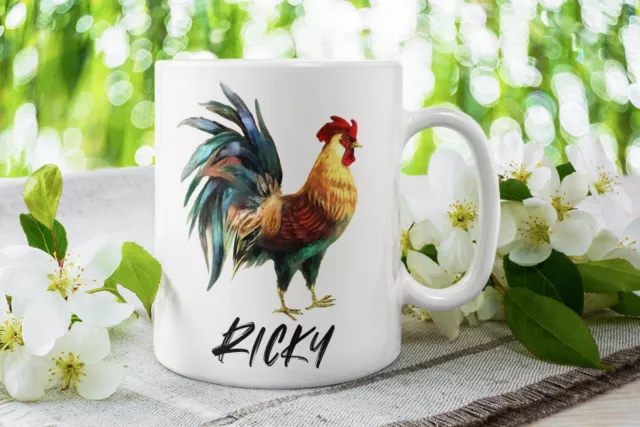 Rooster Mug Farmer Gifts Custom Name Mug Chicken Mom And Dad Personalized Name