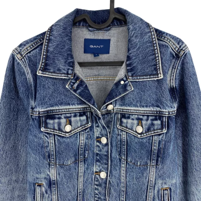 GANT Bleu Jean VESTE MANTEAU TAILLE S 2