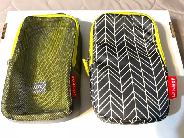 2-Skip Hop Baby Bottle Snack Milk Bag Insulated Cooler & Mesh Top Bottle Bag.