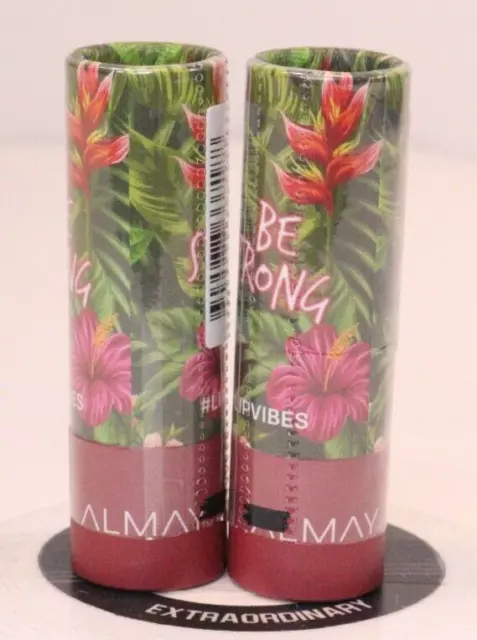 Pack of 2 Almay Lip Vibes Lipstick, Be Strong 270, 0.14 Oz NEW & SEALED