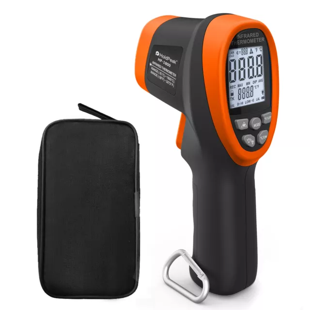 LCD Infrared Thermometer 1800℃ Handheld 50:1 High Temp Tester Temperature ℃/℉