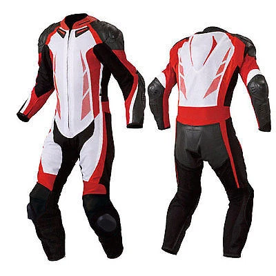 Mens A Grade Leather Motorcycle 1PC Suit Motorbike Rider Racing Armour Sports AB